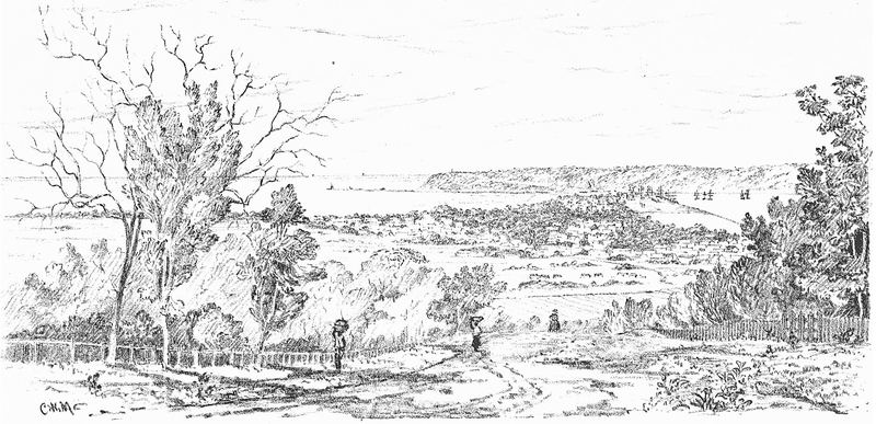 Engraving of Durban from Marriott Road on the Berea, 1891