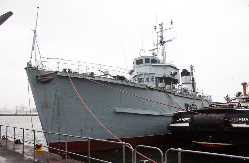The minesweeper SAS Durban moored at the Port Natal Maritime Museum